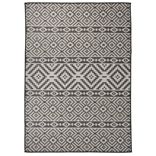 vidaXL Utomhusmatta plattvävd 120x170 cm svarta ränder