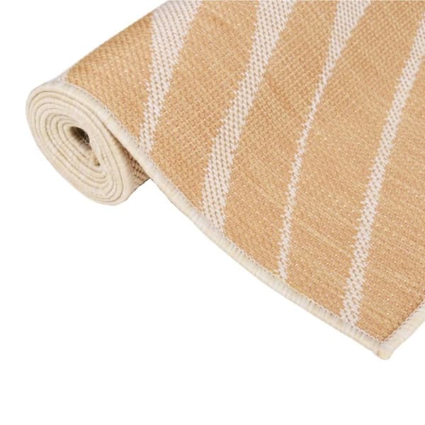 vidaXL Utendørs flatvevd teppe 120x170 cm bladmønster