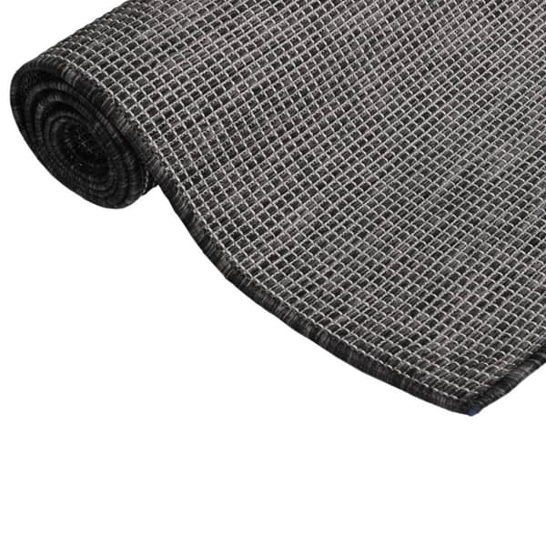 vidaXL Utendørs flatvevd teppe 120x170 cm grå