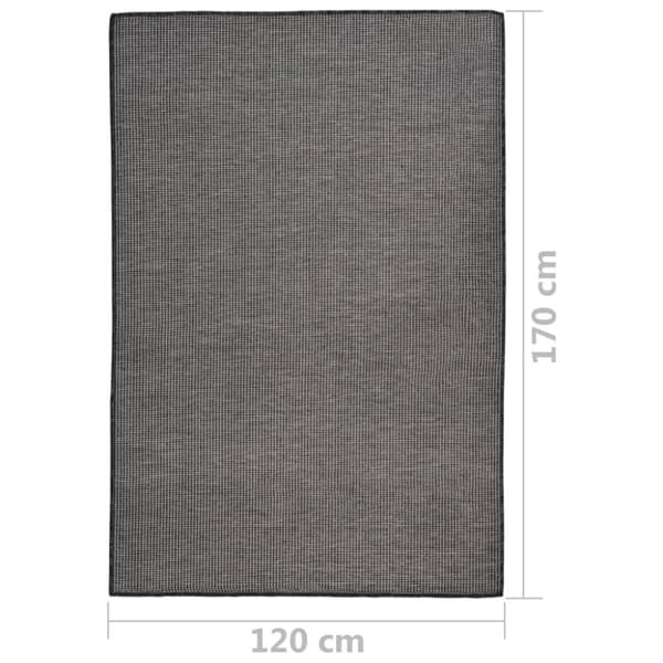 vidaXL Utendørs flatvevd teppe 120x170 cm grå