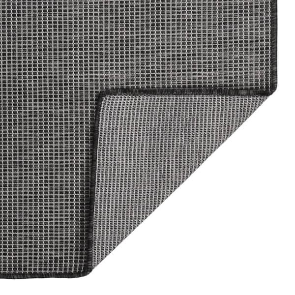 vidaXL Utendørs flatvevd teppe 120x170 cm grå