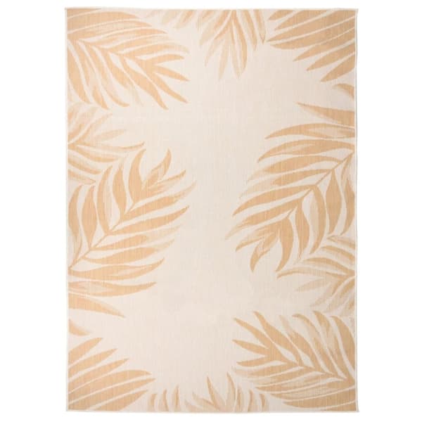 vidaXL Utendørs flatvevd teppe 200x280 cm bladmønster