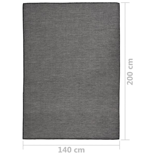 vidaXL fladvævet udendørstæppe 140x200 cm grå