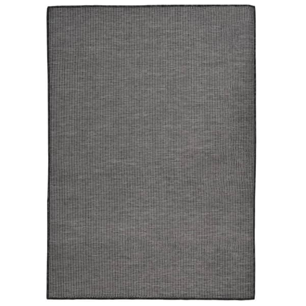 vidaXL Utendørs flatvevd teppe 140x200 cm grå