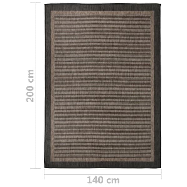 vidaXL Utomhusmatta plattvävd 140x200 cm mörkbrun