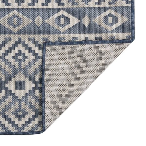 vidaXL Ulkomatto Flatweave 120x170 cm siniset raidat