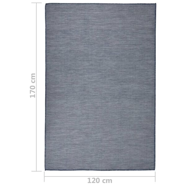 vidaXL Utendørs flatvevd teppe 120x170 cm blå