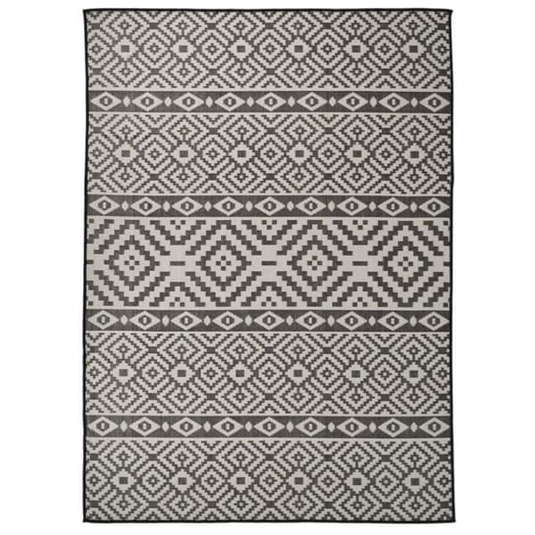 vidaXL Ulkomatto Flatweave 200x280 cm mustat raidat