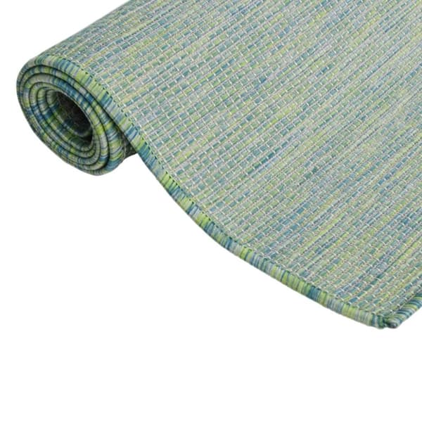 vidaXL fladvævet udendørstæppe 120x170 cm turkis