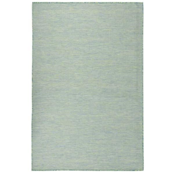 vidaXL Utomhusmatta plattvävd 120x170 cm turkos