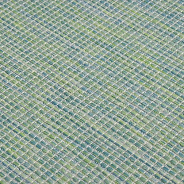 vidaXL Utendørs flatvevd teppe 140x200 cm turkis