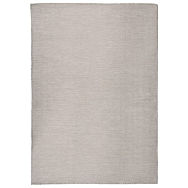 vidaXL Utendørs flatvevd teppe 140x200 cm gråbrun