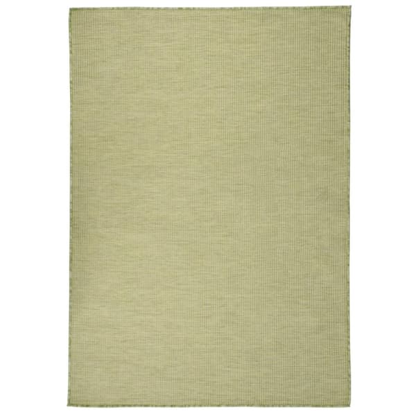 vidaXL Utendørs flatvevd teppe 140x200 cm grønn