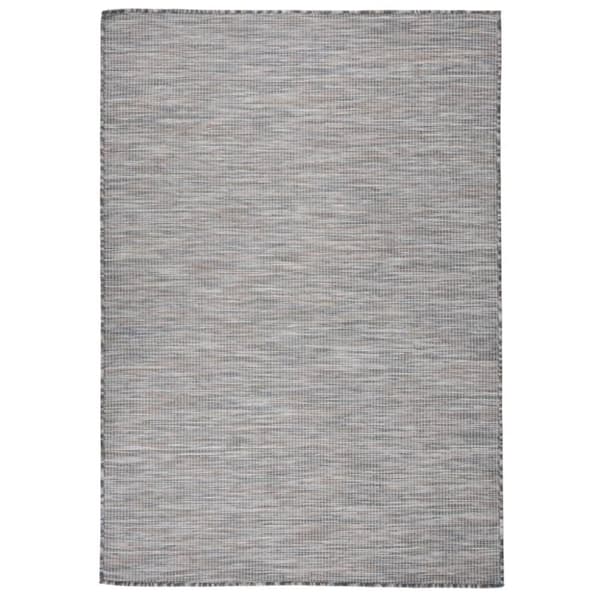 vidaXL fladvævet udendørstæppe 160x230 cm brun og blå