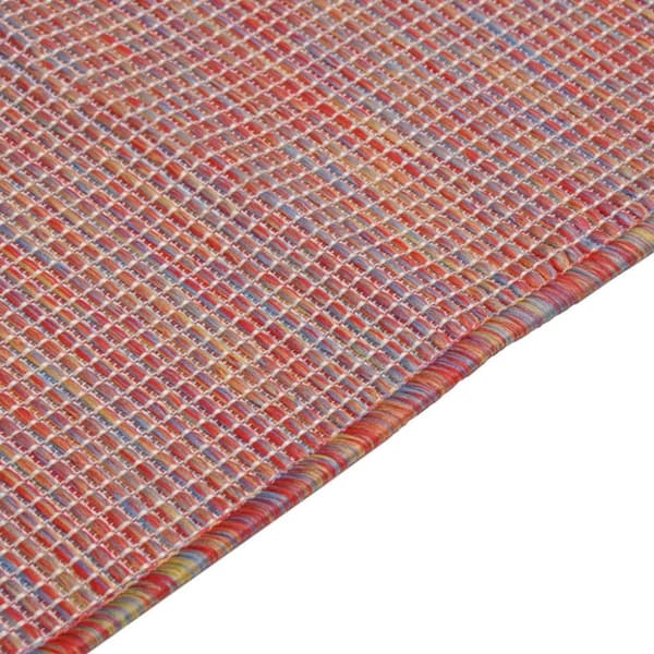 vidaXL fladvævet udendørstæppe 120x170 cm rød