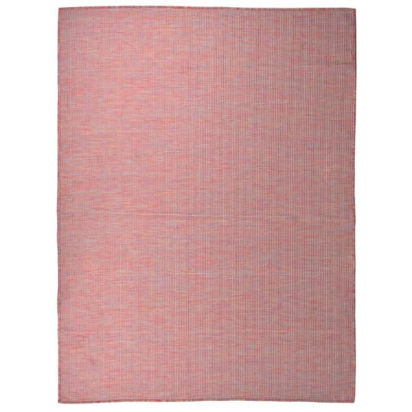 vidaXL fladvævet udendørstæppe 120x170 cm rød