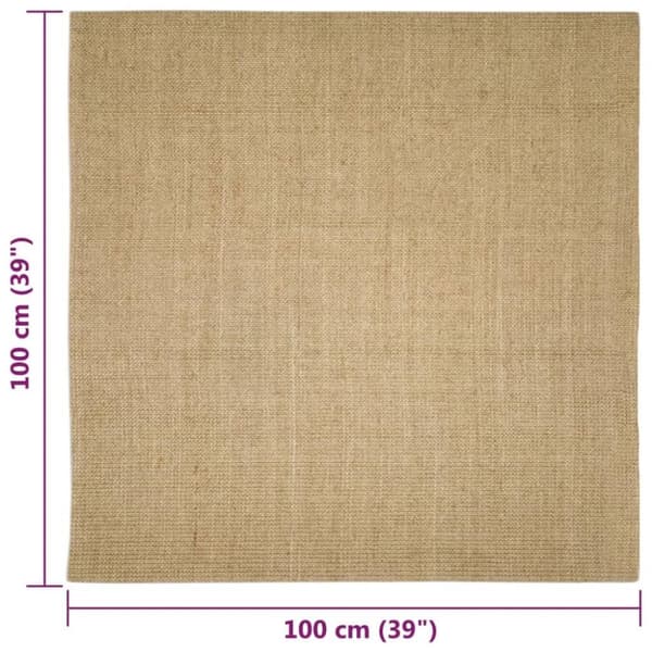 vidaXL Matta naturlig sisal 100x100 cm