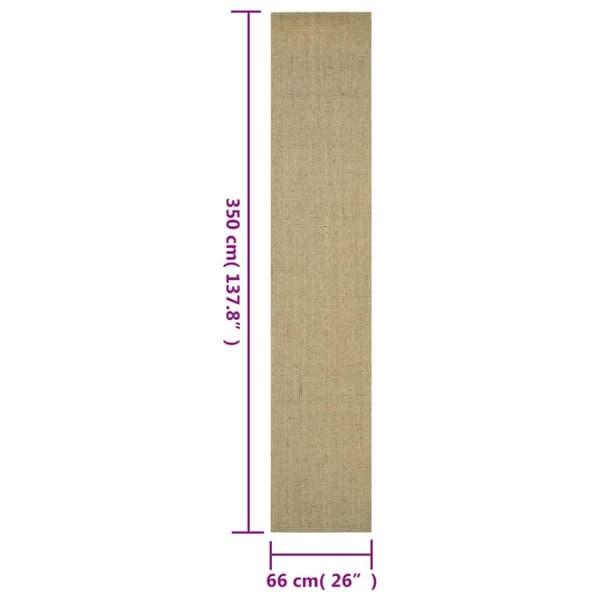 vidaXL Teppe naturlig sisal 66x350 cm grønn