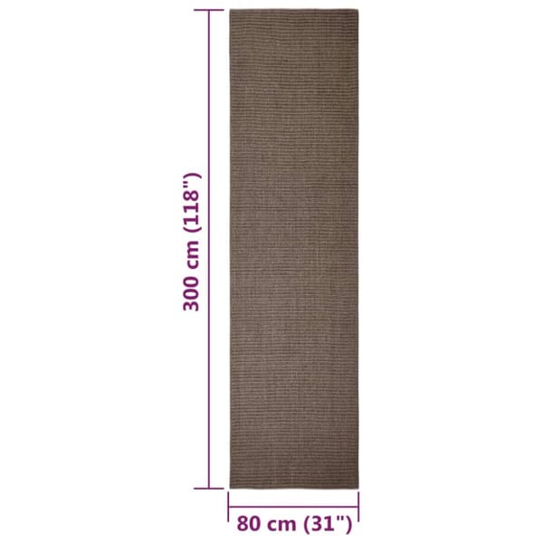 vidaXL Teppe naturlig sisal 80x300 cm brun