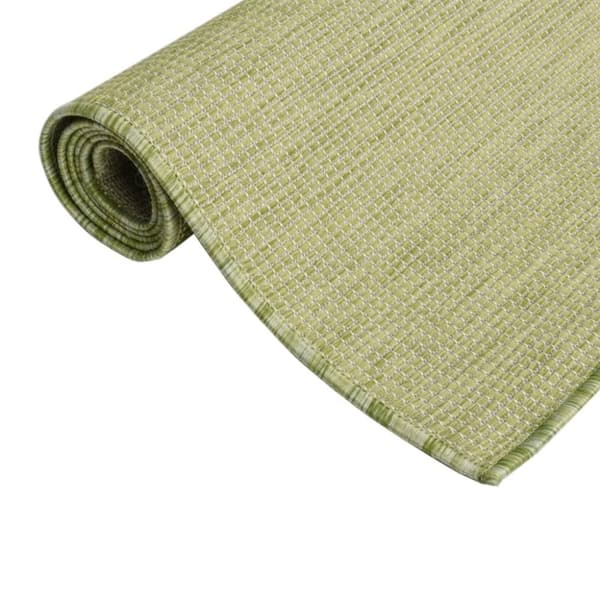 vidaXL Utendørs flatvevd teppe 200x280 cm grønn