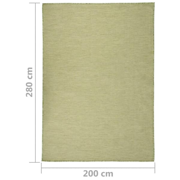 vidaXL Utendørs flatvevd teppe 200x280 cm grønn