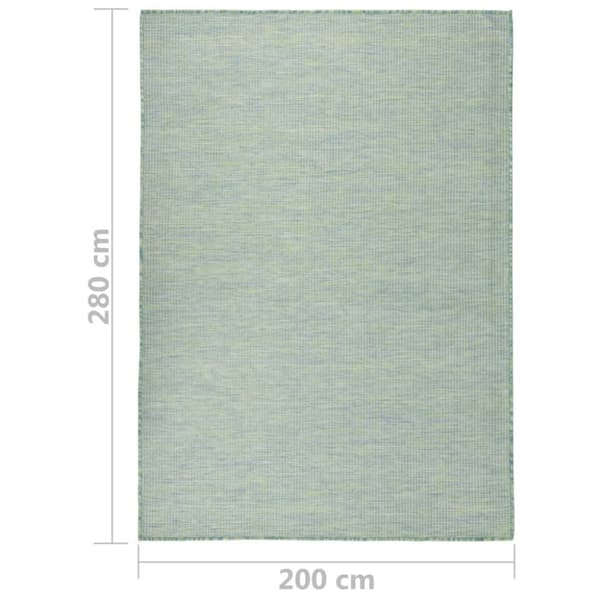 vidaXL fladvævet udendørstæppe 200x280 cm turkis