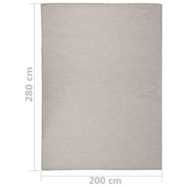 vidaXL Utomhusmatta plattvävd 200x280 cm taupe