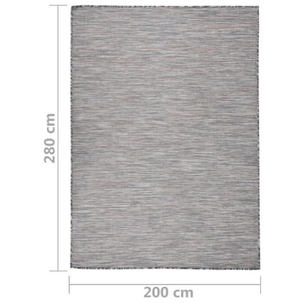 vidaXL Utomhusmatta plattvävd 200x280 cm brun och blå