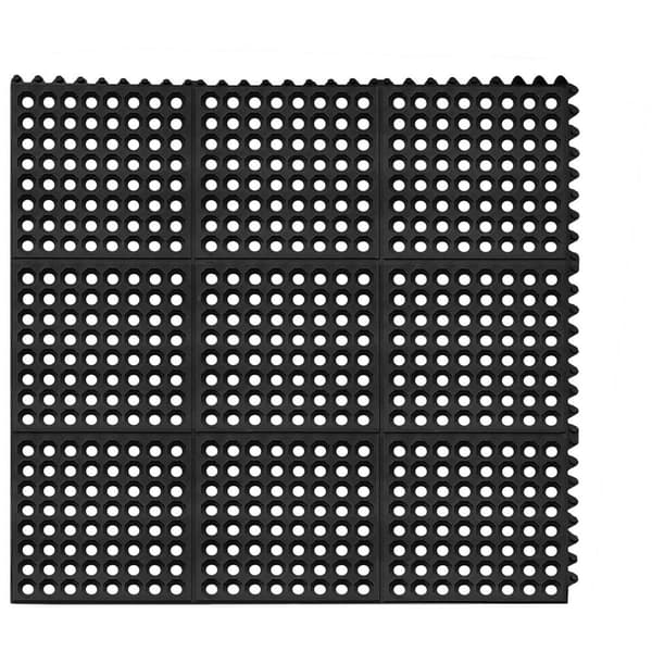 Ulsonix Ringgummimatta - 92 x 92 x 1 cm - Svart