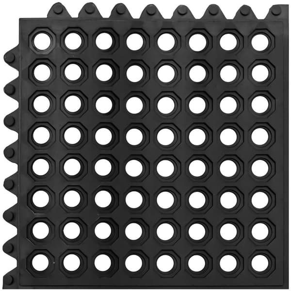 Ulsonix Ringgummimatta - 92 x 92 x 1 cm - Svart