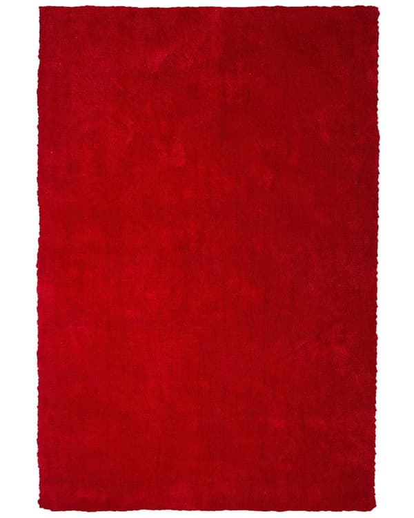Gulvtæppe Rød Polyester og Bomuld 160 x 230 cm Moderne Shaggy Korthåret Fluffy Tæppe til Under Sofa og Spisebord Tilbehør Soveværelse stil