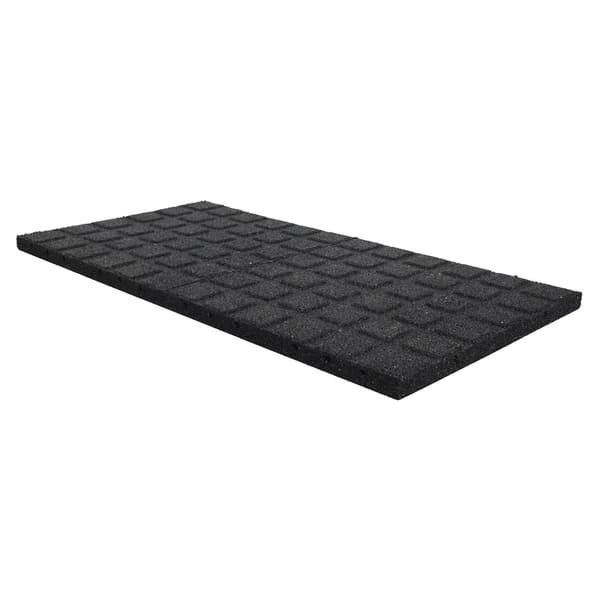 Gummi tegl gangbro fladt tag - 50 x 100 cm - 30 mm tyk
