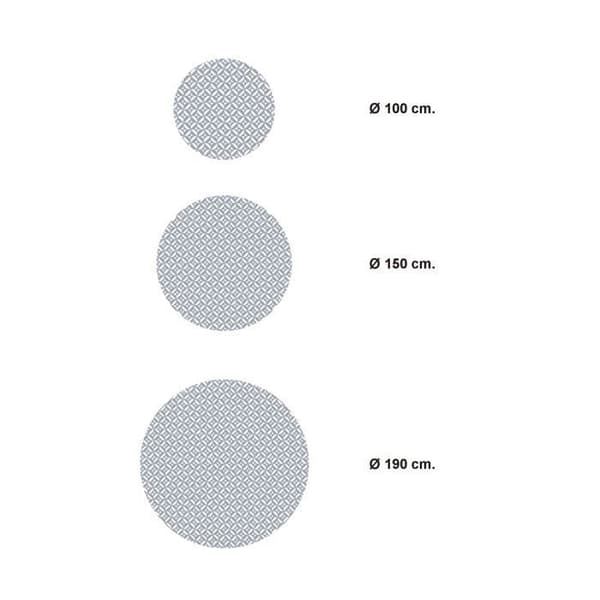 Rund Panorama Vinylmatta Blå Geometri 100x100 cm - Matta för kök, kontor och vardagsrum i PVC