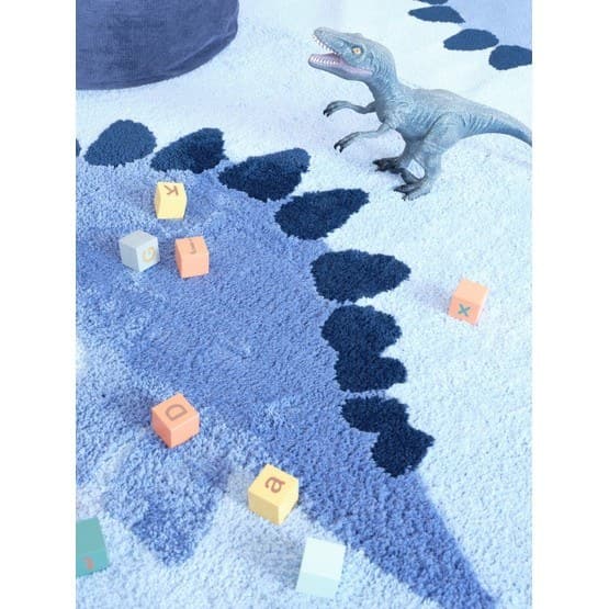 Little Louie Dinosaurie Barnmatta 130X170Cm (Blå)