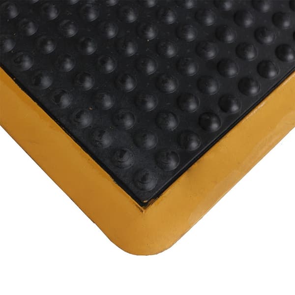 Ergonomisk verkstadsmatta - Antiutmattningsmatta - Med gul kant - 90x120 cm