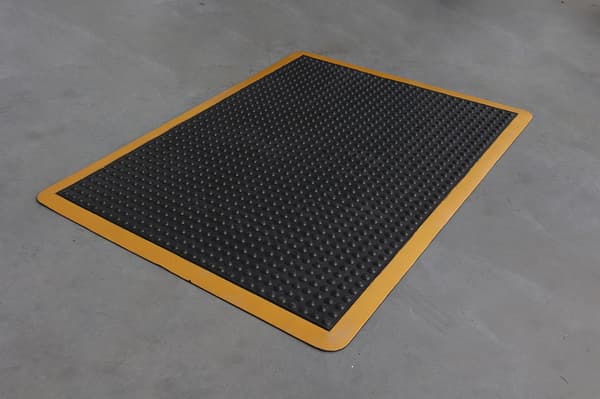 Ergonomisk verkstadsmatta - Antiutmattningsmatta - Med gul kant - 90x120 cm