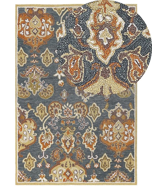 Tæppe Multifarvet Uld 140 x 200 cm Tykt tæt luv orientalsk mønster