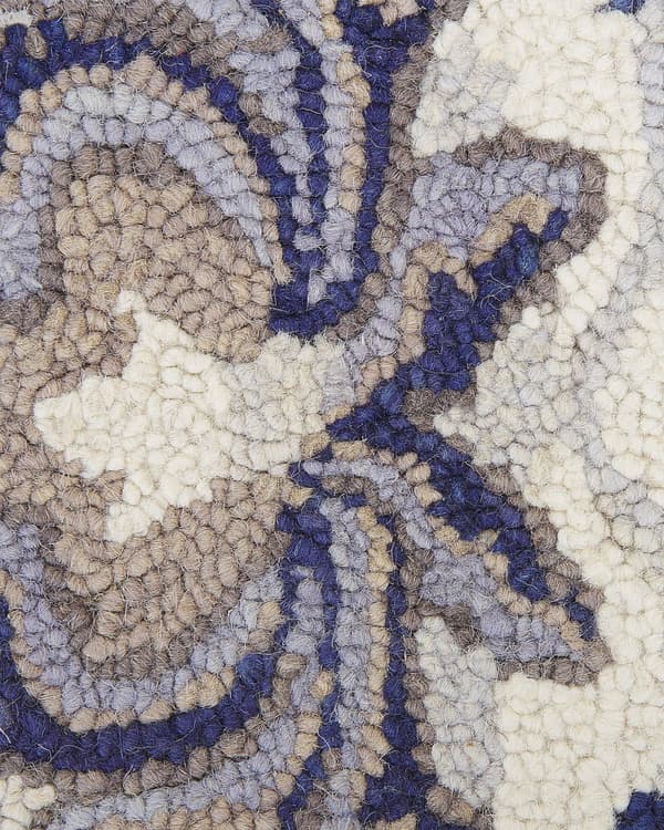 Tæppe Beige og Blå Uld 140 x 200 cm Tykt tæt luv orientalsk mønster