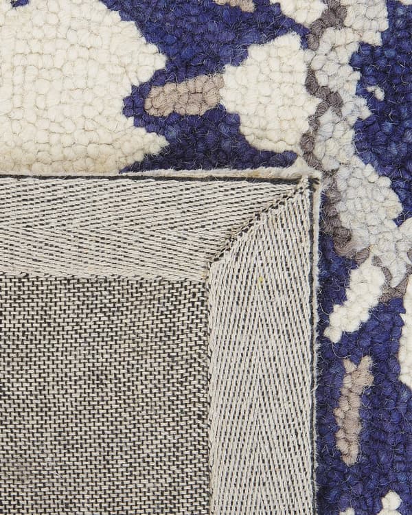 Tæppe Beige og Blå Uld 140 x 200 cm Tykt tæt luv orientalsk mønster