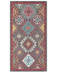 Miniatyrbillede 4 af 6: Tæppe Multifarvet Uld 80 x 150 cm Tykt Tæt Luv Orientalsk Mønster Kilim
