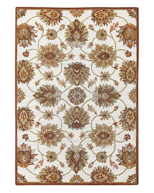 Matto beige ruskea 140 x 200 cm villa itämainen kuvio suorakulmio maalaismainen