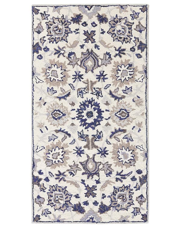 Matto beige sininen 80 x 150 cm villa itämainen kuvio suorakulmio perinteinen