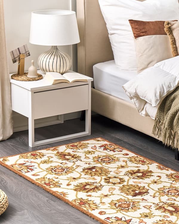 Matto beige ruskea 80 x 150 cm villa itämainen kuvio suorakulmio maalaismainen