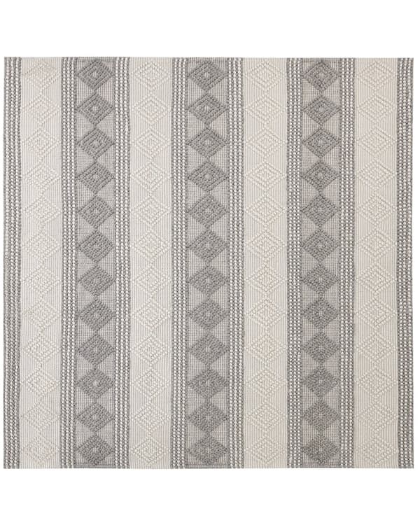 Matto vaalea beige harmaa 200 x 200 cm villa geometrinen kuvio neliö moderni boho