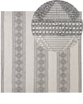 Pikkukuva 1 / 6: Matto vaalea beige harmaa 200 x 200 cm villa geometrinen kuvio neliö moderni boho