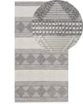 Pikkukuva 1 / 6: Matto vaalea beige harmaa 80 x 150 cm villa geometrinen kuvio suorakulmio moderni boho