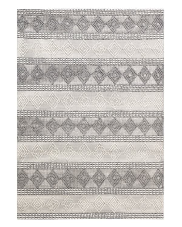 Matto vaalea beige harmaa 140 x 200 cm villa geometrinen kuvio suorakulmio moderni boho