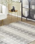 Pikkukuva 2 / 6: Matto vaalea beige harmaa 140 x 200 cm villa geometrinen kuvio suorakulmio moderni boho