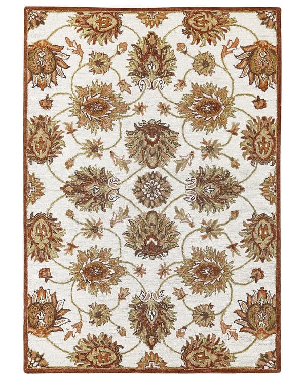 Matto beige ruskea 160 x 230 cm villa itämainen kuvio suorakulmio maalaismainen