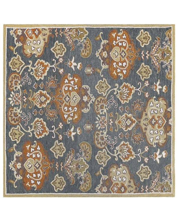 Matta Flerfärgad Ull 200 x 200 cm Tjock tät lugg orientaliskt mönster